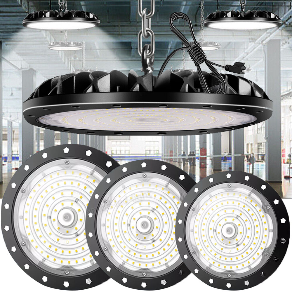 UFO LED High Bay Light 100W 200W 300W Warehouse Factory Garage Shop Light USA