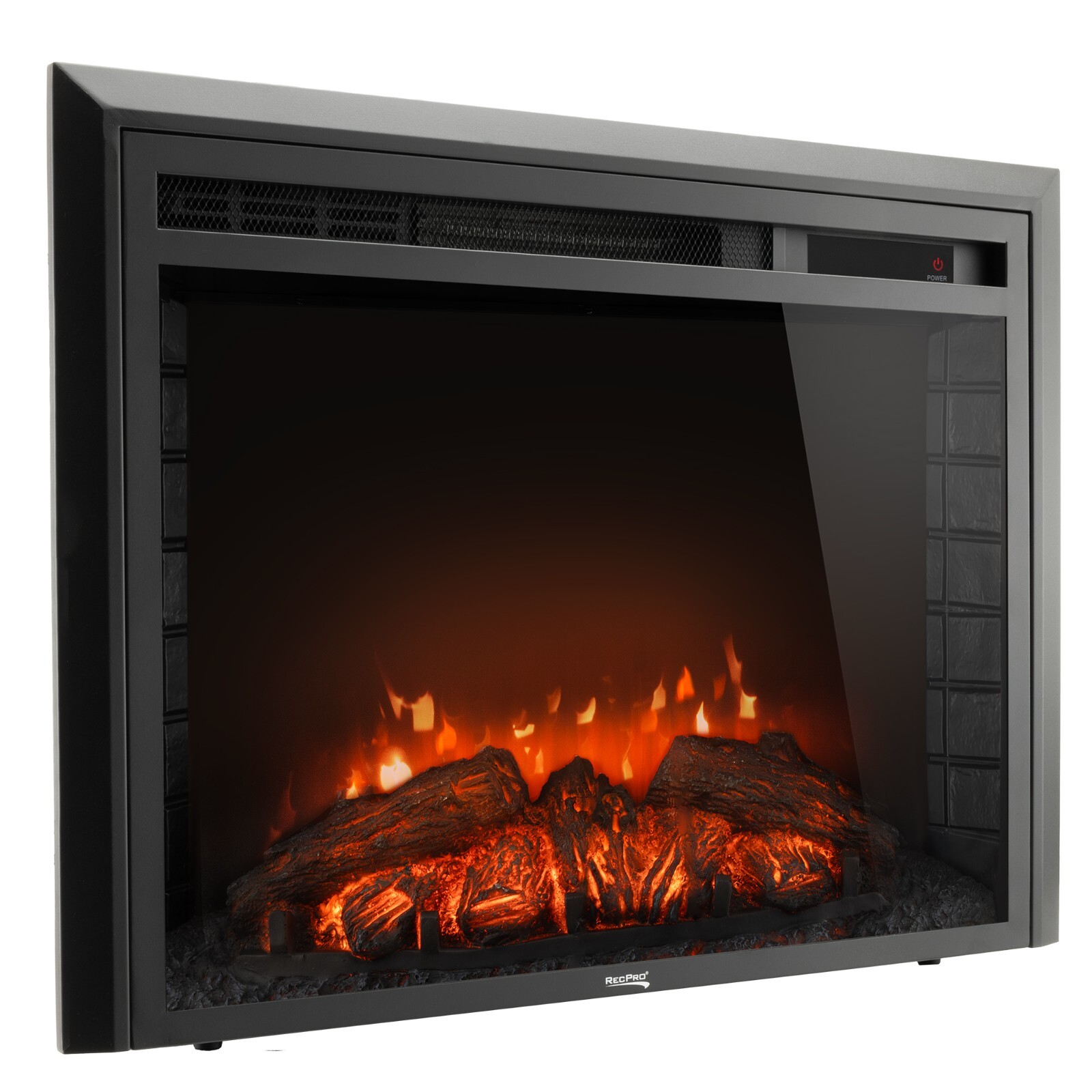RecPro RV 26" Electric Fireplace | 3 Flame Colors | Flat Glass | 1500W