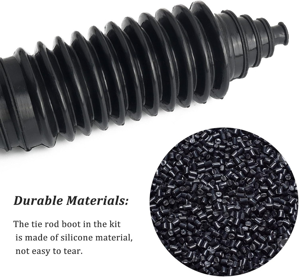 2PCS Inner Tie Rod Boot Kit,Multi-Size Adjutable Rack and Pinion Boot Kit with P