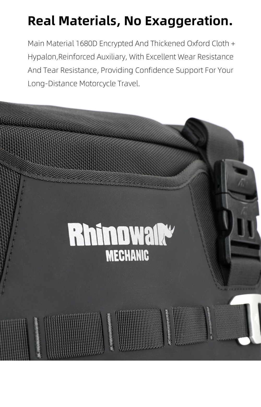 Rhinowalk Motorcycle Side Bag Waterproof 35L Quick Release Saddlebag Pannier 1Pc