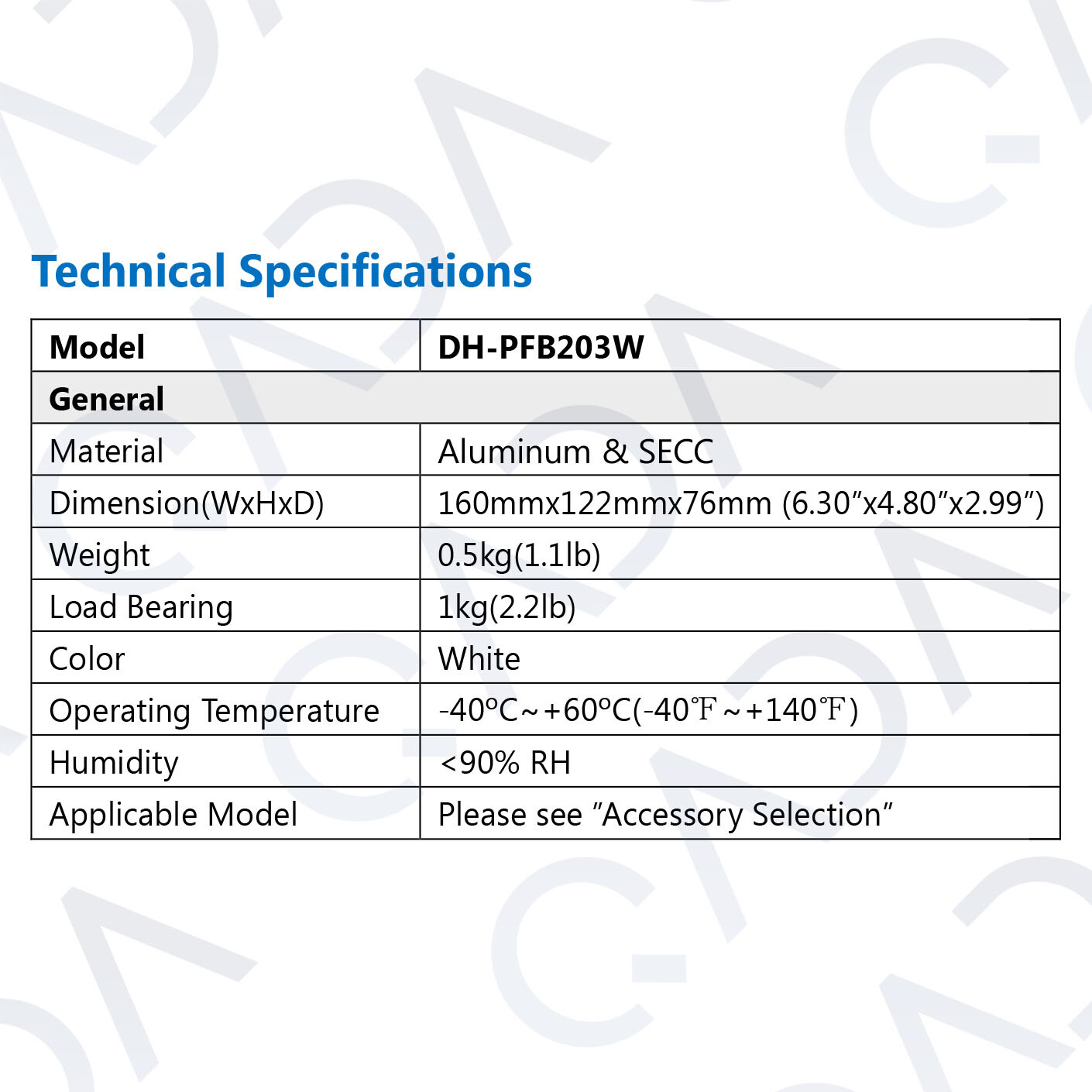 Dahua PFB203W Waterproof Wall Mount Bracket for Select Security IP Dome Camera