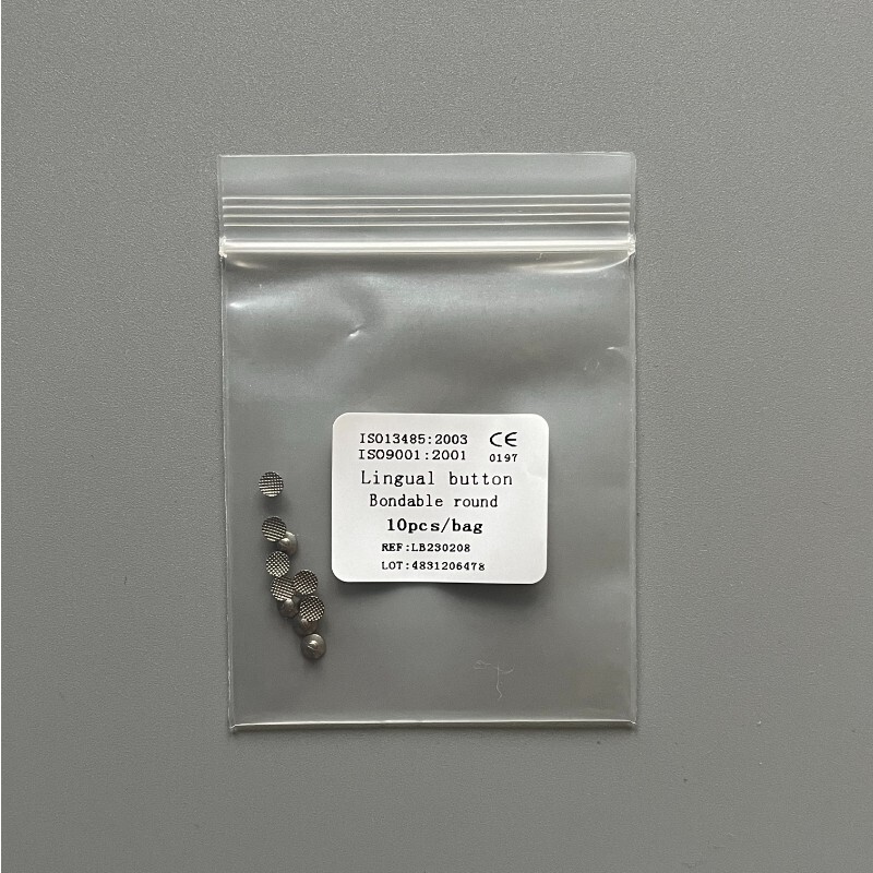 10 Packs Dental Lingual Buttons Orthodontic Bondable Round/Rectangular Mesh Base
