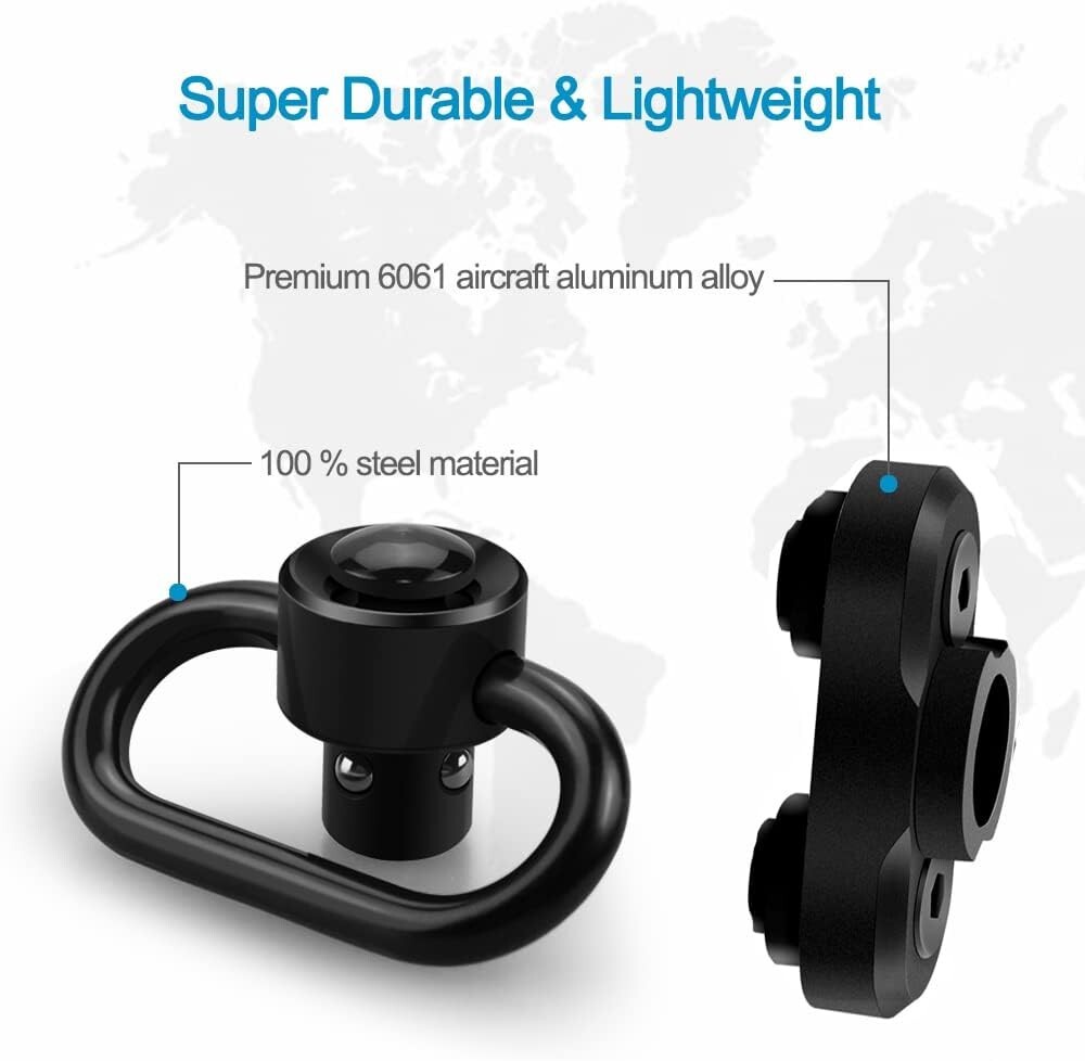 2 Pack M-LOK QD Sling Mount Sturdy Quick Detach& Rotatable Locking Design