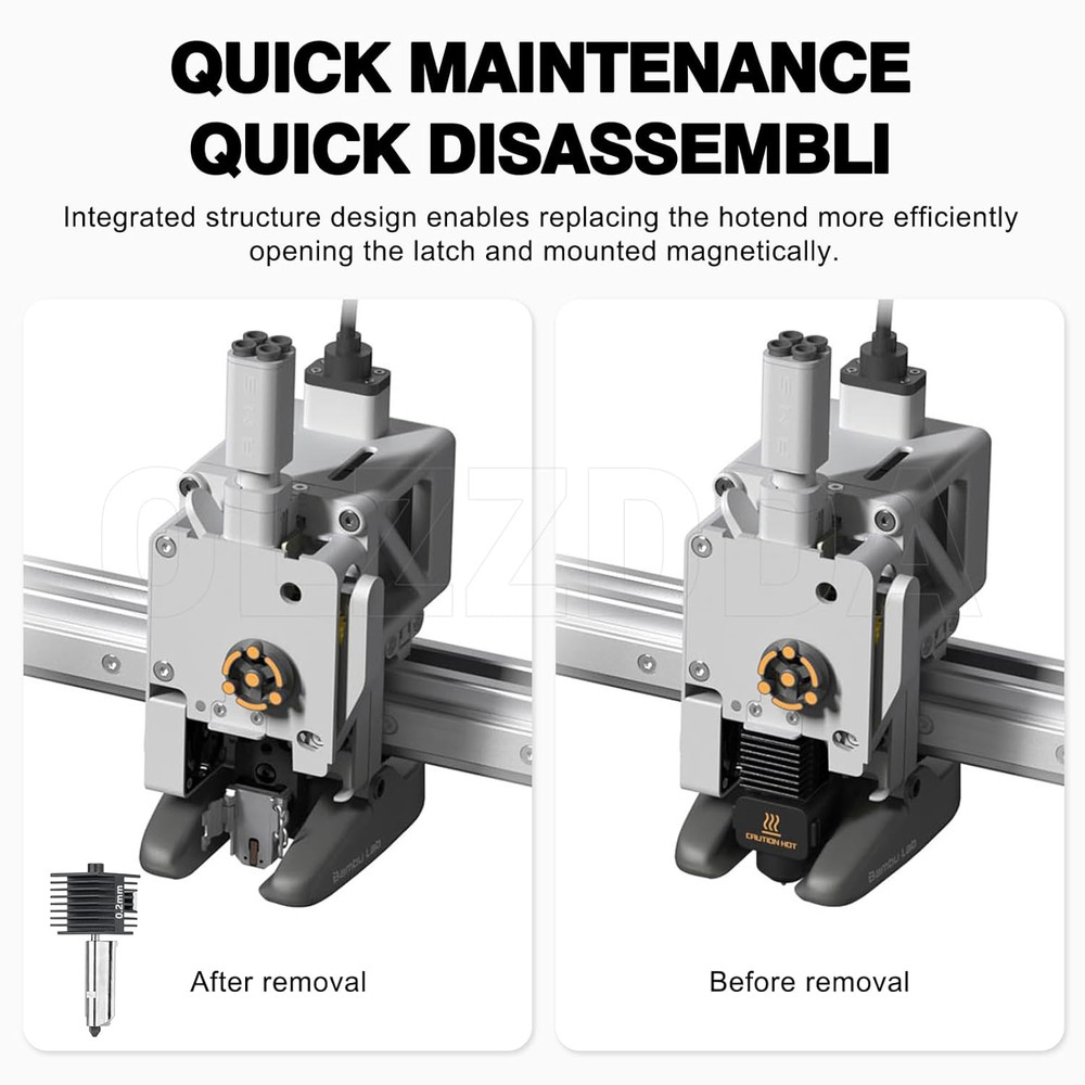A1 Mini Hot End Kit with 0.2mm Nozzle for Bambu Lab A1/A1 Mini 3D Printers
