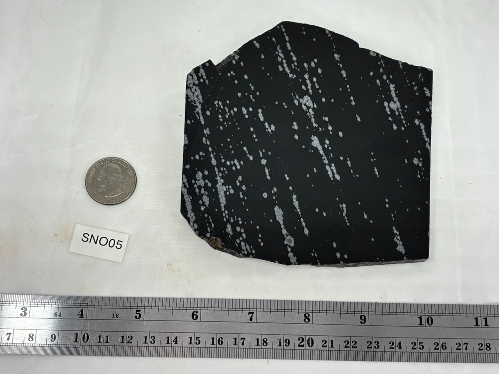 Large Snowflake Obsidian Slab Lapidary Cabbing Knapping Combo ship avail