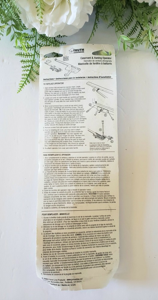 Prime-Line TH 24176 Truth Hardware White Casement Window Operator Left Hand