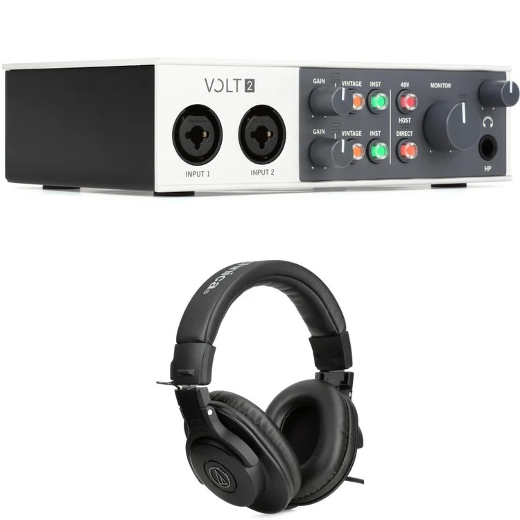 Universal Audio Volt 2 USB-C Audio Interface and Headphones
