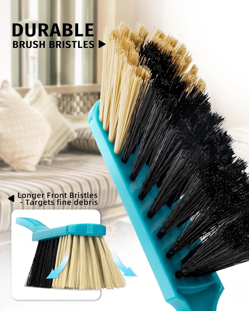 Twin Pack Dustpan with Brush, Blue & Grey