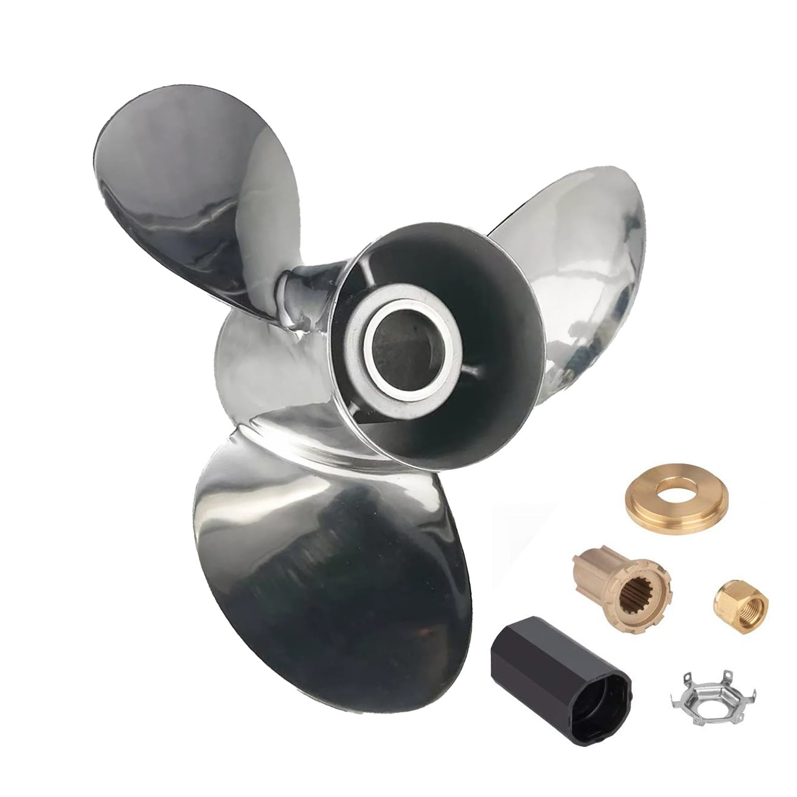 13 1/4 X 17 Stainless Outboard Propeller 13.25X17 For Mercury 40-140HP 15 Spline