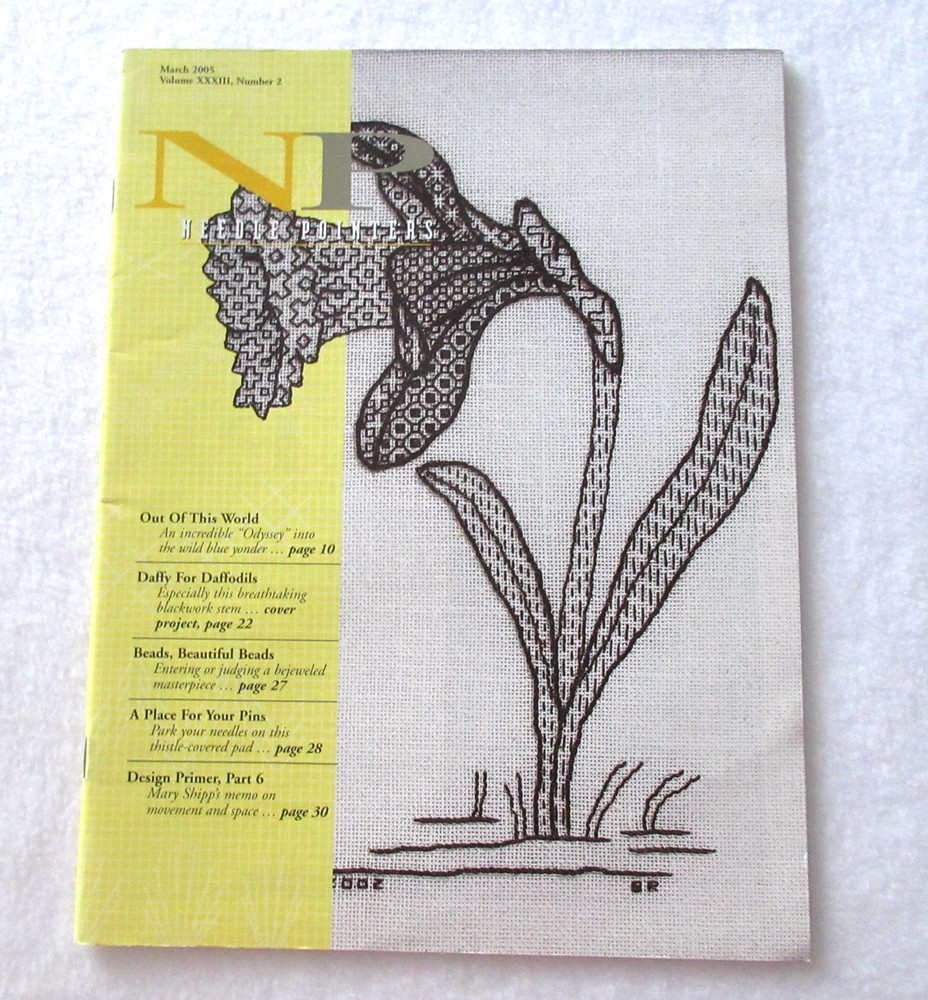 NEEDLE POINTERS Pattern Magazine March 2005 Daffy for Daffodils Beads Pin Cushio