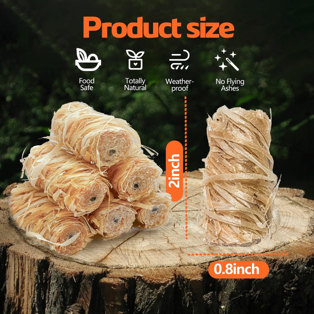 72PCS Fire Starters for Campfires Grill BBQ Camping Fireplace Fire Pit, Quick...