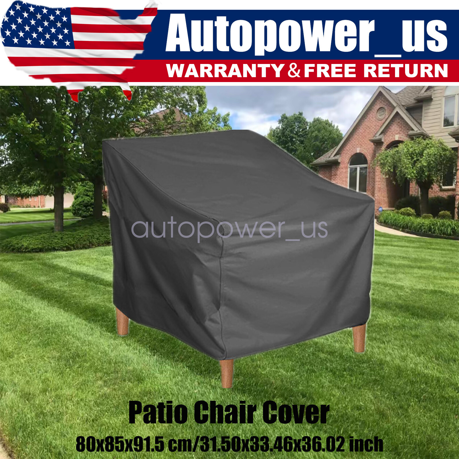Patio Chair Cover Outdoor Garden Lawn Furniture sun Waterproof Protector Black