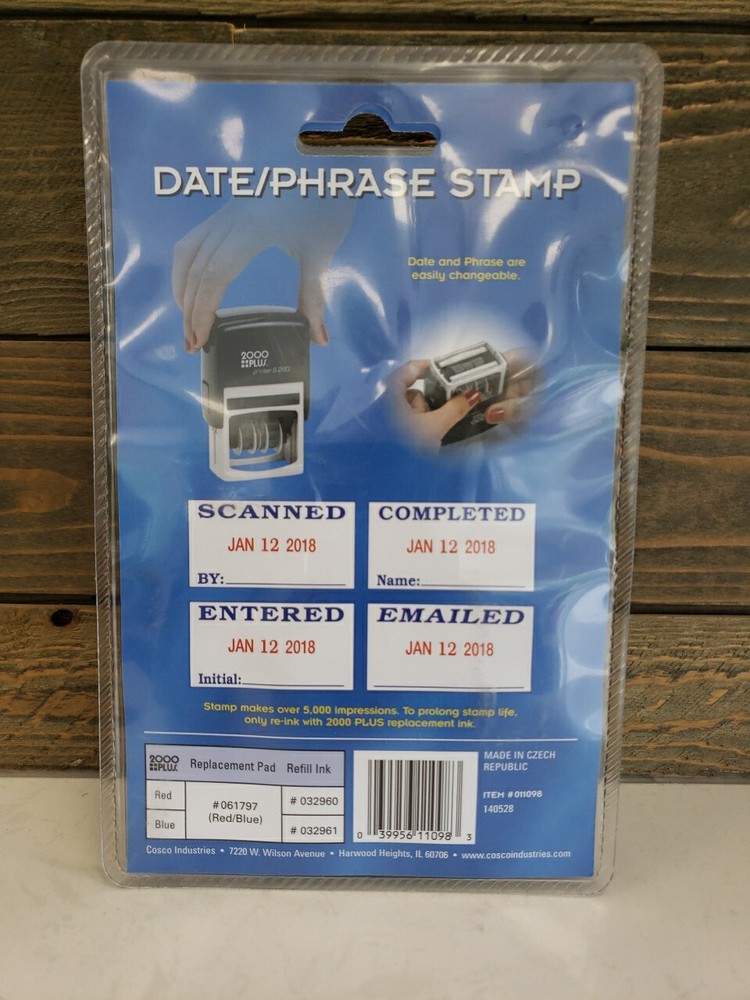 2000 Plus 4-in-1 Self-Inking E-Message Date Stamp 1-78" x 3/16" Impression