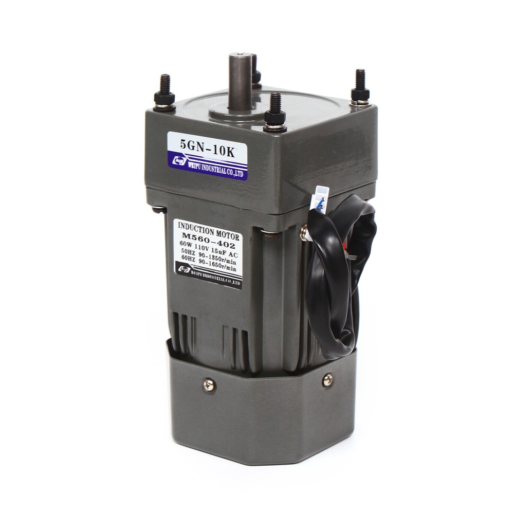 60W 110V AC Gear Motor Electric Variable Speed Controller Single-phase 1:10（10k）