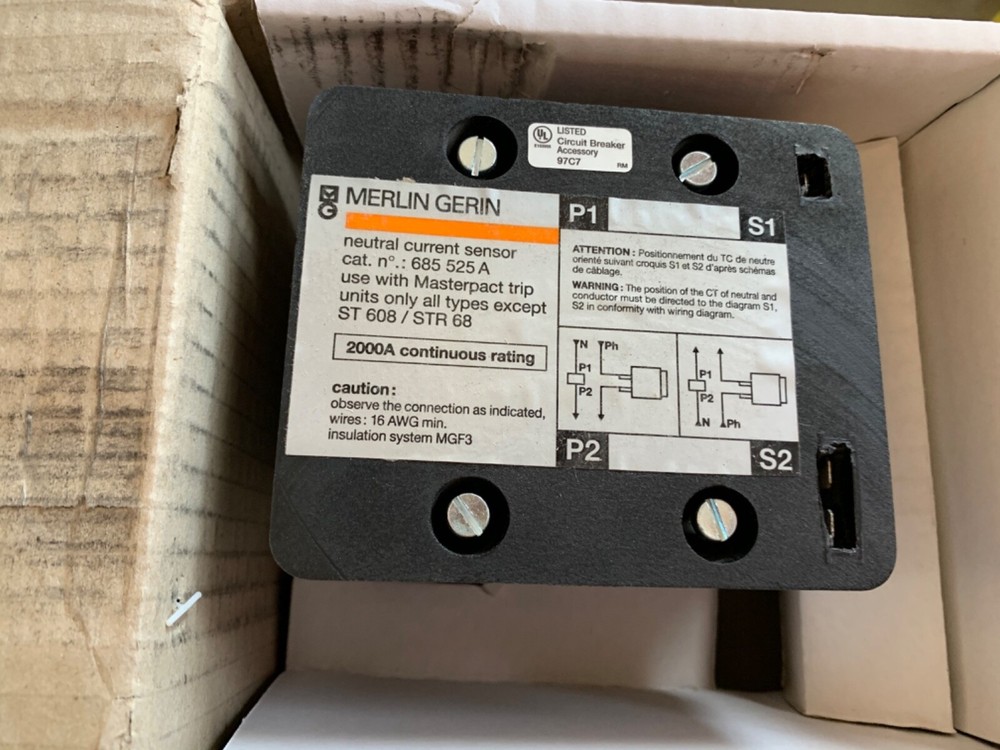New Merlin Gerin # 685 525A 2000A Continuous Rating Neutral Current Sensor