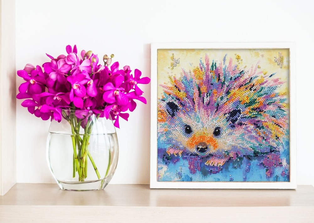 DIY Bead Embroidery Kit "Hedgehog" Beaded stitching needlepoint beadwork