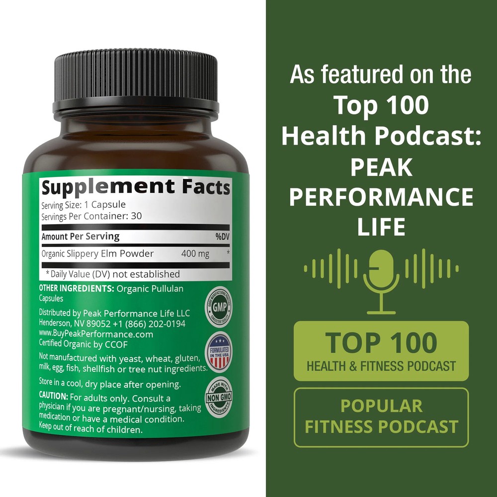 USDA Organic Slippery Elm Capsules