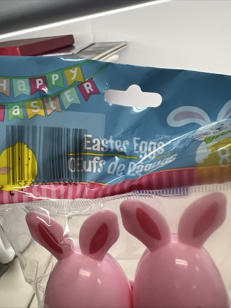 pink Easter Bunnies Eggs plastic 8 ct