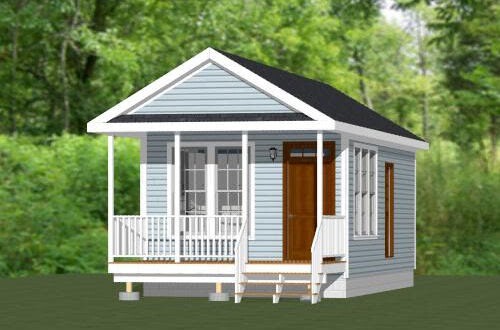 14x28 Tiny House -- 391 sq ft -- PDF FloorPlan -- Model 5B