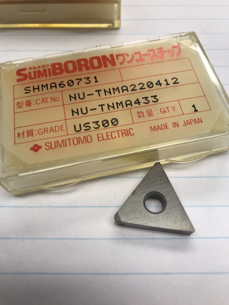 1 Pc. NU-TNMA433 US300 SUMITOMO CBN INSERT. (loc I2)