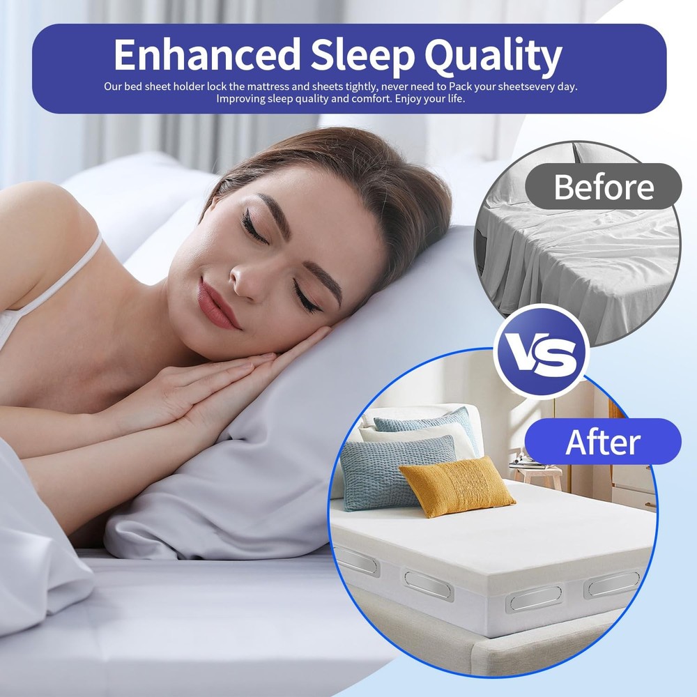 Bed Holders - 8Pcs - Holders Keep Sheets Firm & Tight - Bed Holders for Corne...