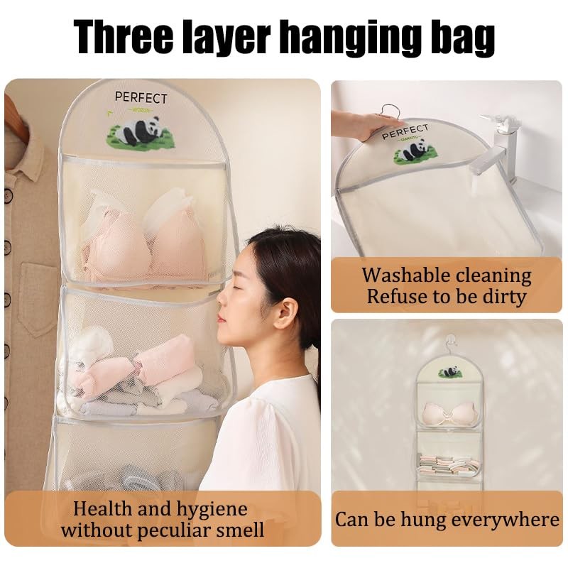 Multi Purpose Multi Layer Mesh Storage Hanging Bag,Hanging Storage with 1