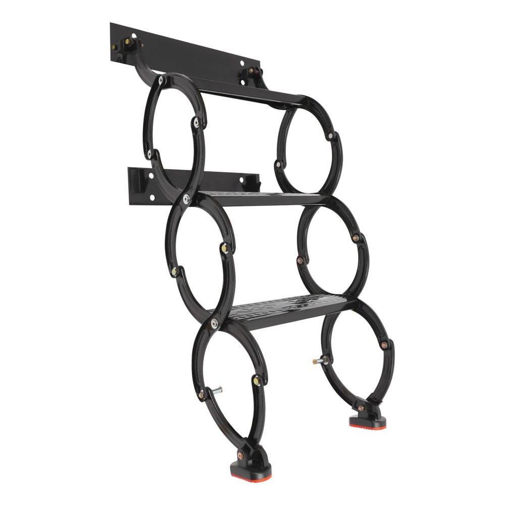 3 Steps Wall Mounted Attic Ladder, Pull Down Telescoping Step Ladder 300kg Load