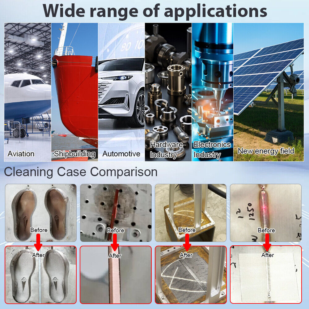 200W JPT Pulsed Laser Cleaning Machine Metal Wood Cleaning Rust Paint Remover US