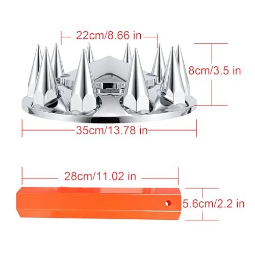 ABS Chrome Plastic Front Axle Cover Kits with 33mm Thread-on 2 Set Spiked