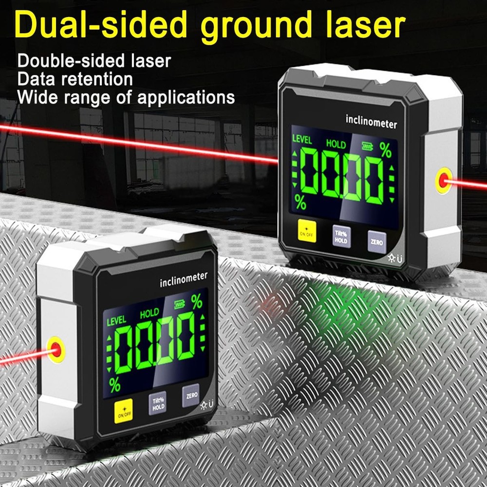 Digital Laser Angle Finder inclinometer, Protractor Tool, 4×90° High Accuracy...