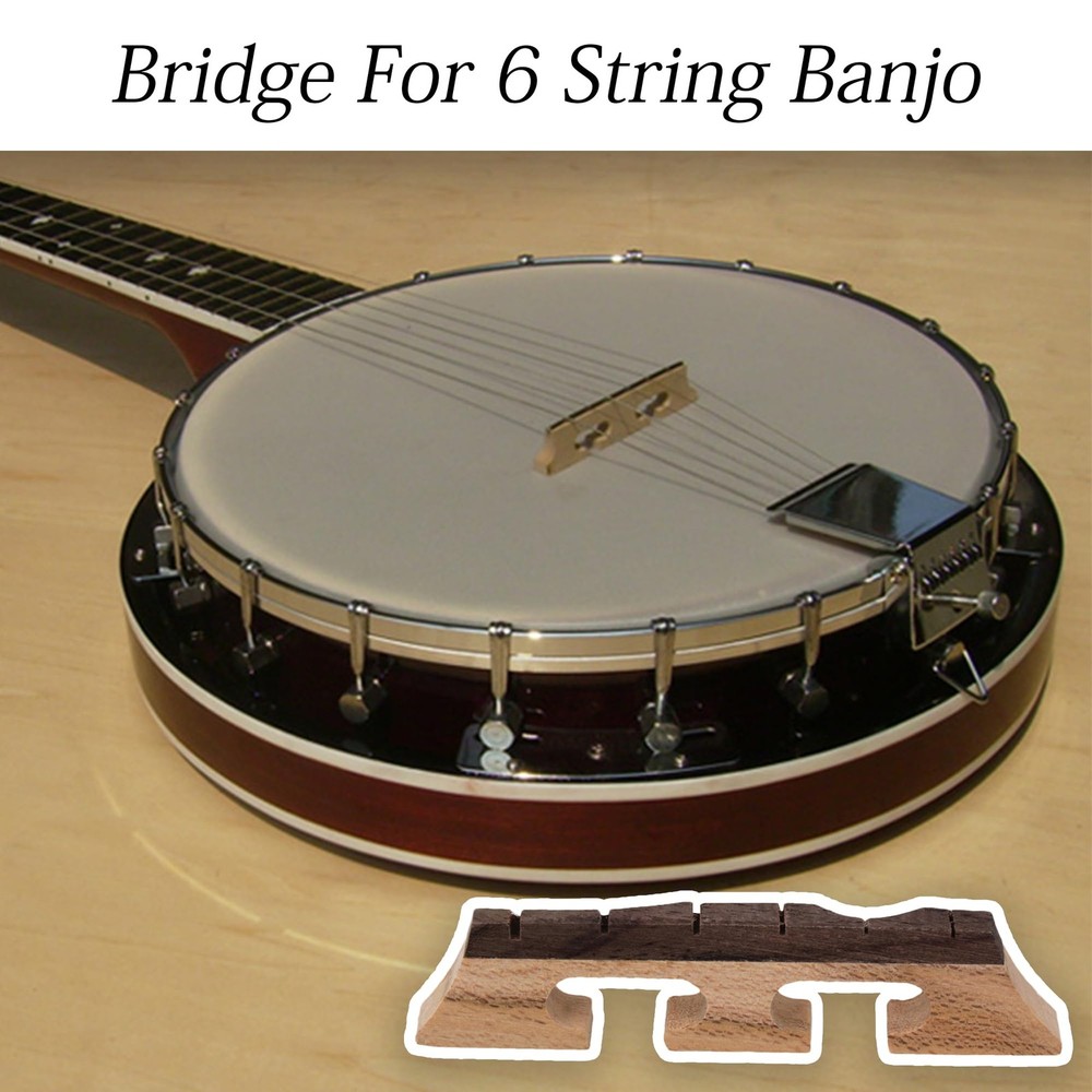 Maple Ebony Bridge 6 String Banjo Replacement