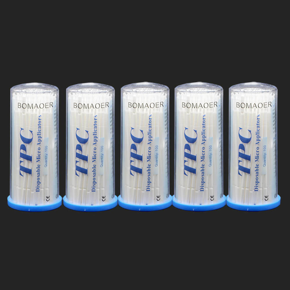 100pcs Disposable Micro Applicator Brushes, Dental Bendable Superfine Tip, White