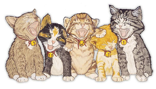 Cat Quintette Magnet Wooden