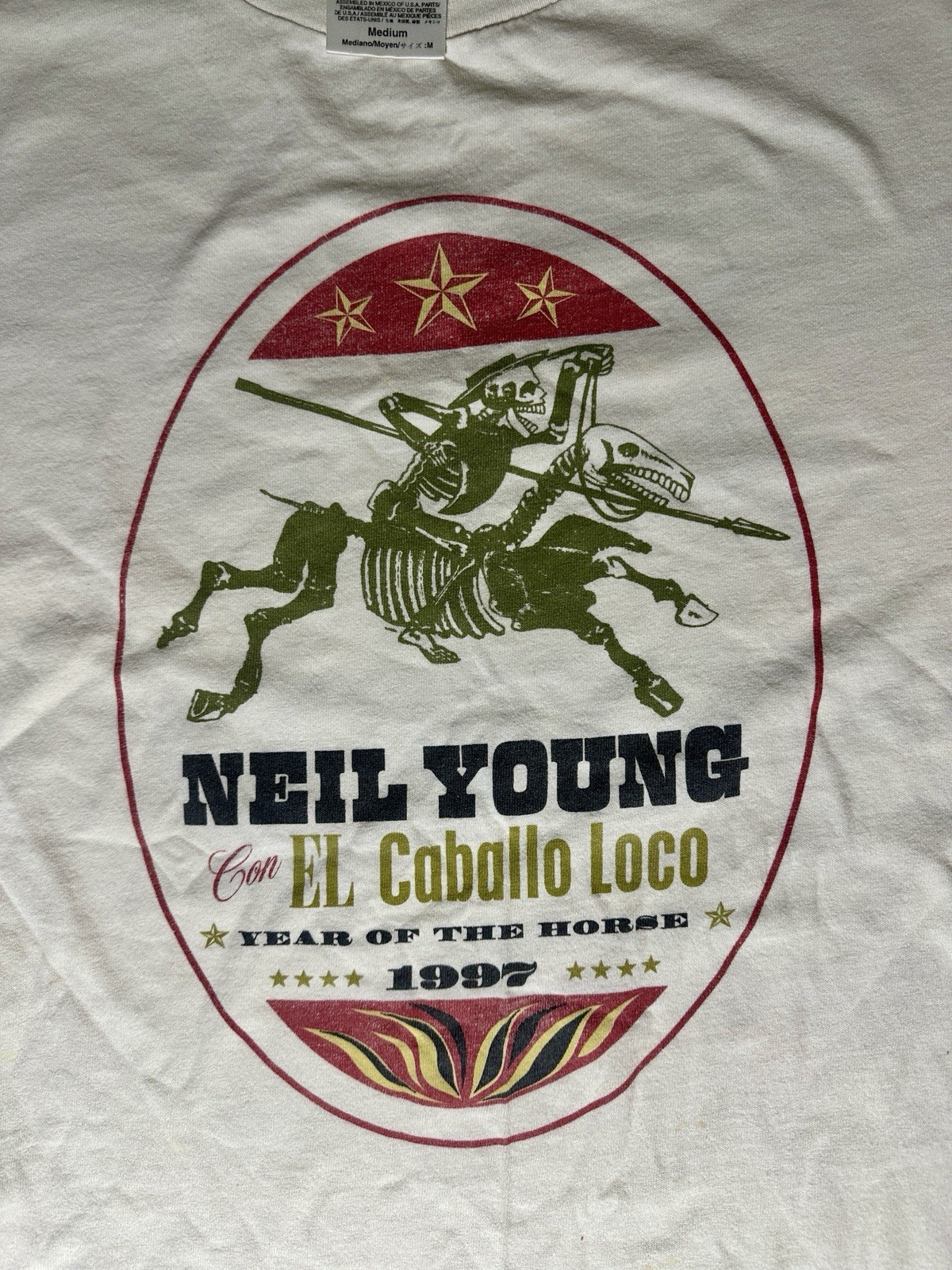 Vintage 1997 Neil Young And Crazy Horse Concert Medium T-Shirt Year Of The Horse