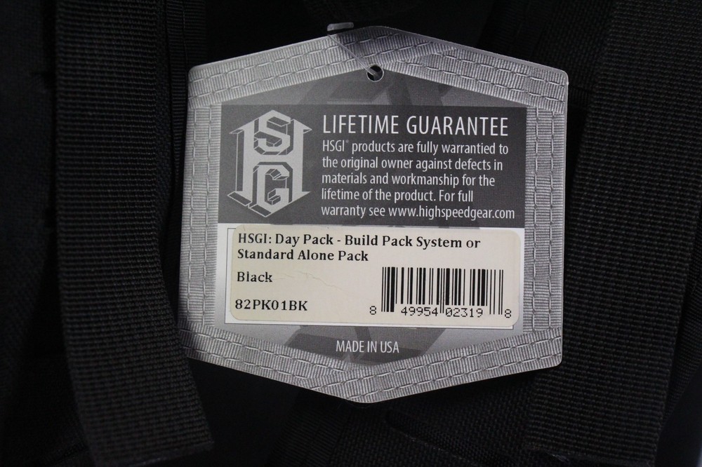 HSGI High Speed Gear Day Pack Black Molle