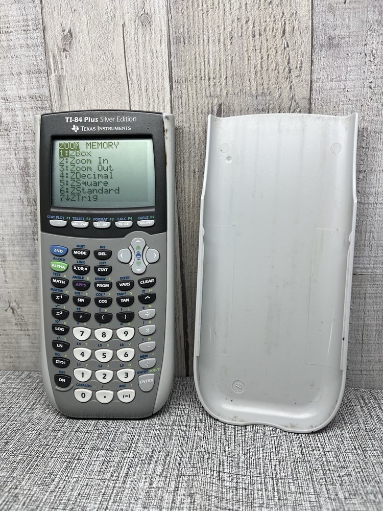 Texas Instruments TI-84 Plus Silver Edition Graph Calculator With Cover -Works-
