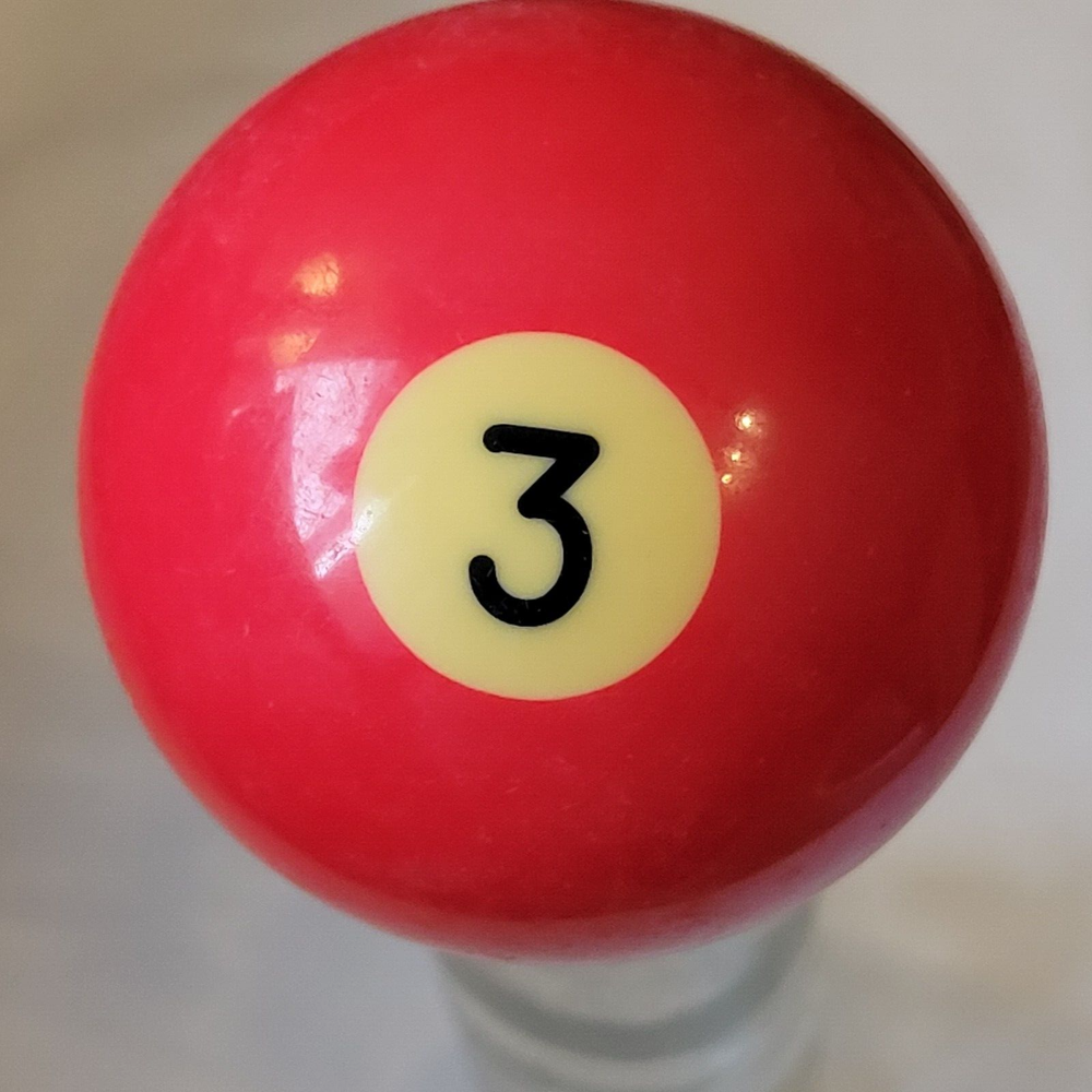 Vintage Number 3 Red Replacement Pool Ball Dot Lightly Yellowed Small Dot
