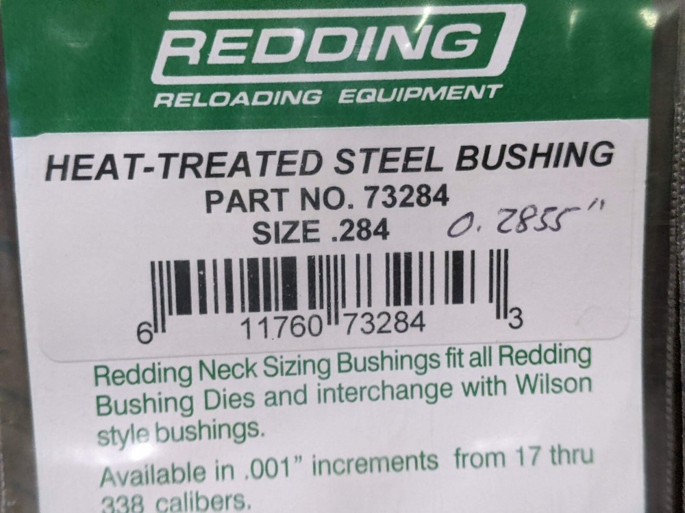 Redding neck sizing bushing assortment, 13 peices