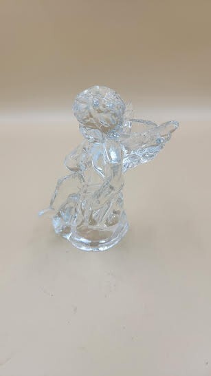 SMALL VTG CRYSTAL ANGEL CANDLE HOLDER