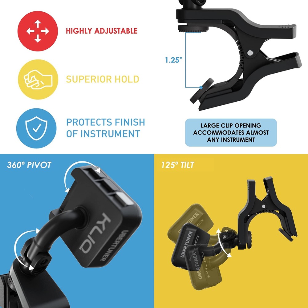 KLIQ UberTuner - Professional Clip-On Tuner for All Instruments (multi-key mo...