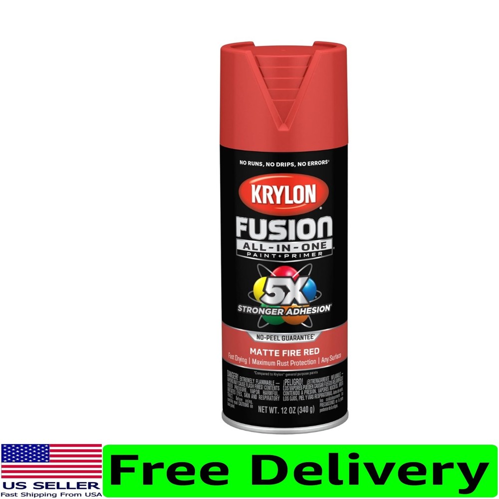 Multi-Surface Fire Red Spray Paint - 12 oz All-In-One Solution for Projects