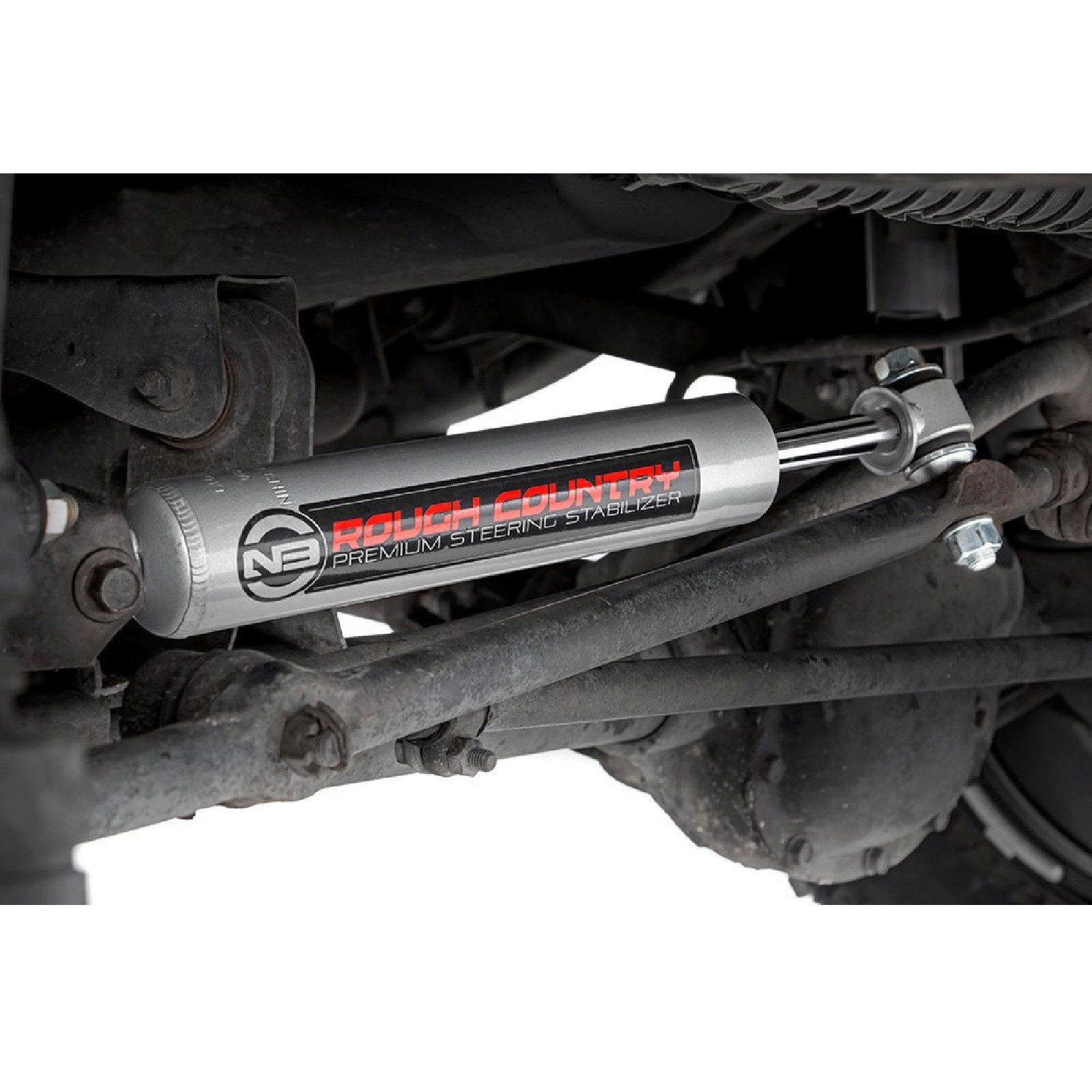 Rough Country N3 Steering Stabilizer with Pitman Arm for 84-06 Wrangler Cherokee