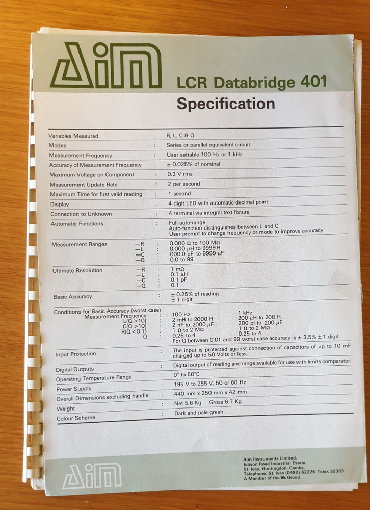 LCR Databridge 401 AIM CAMBRIDGE (Working)