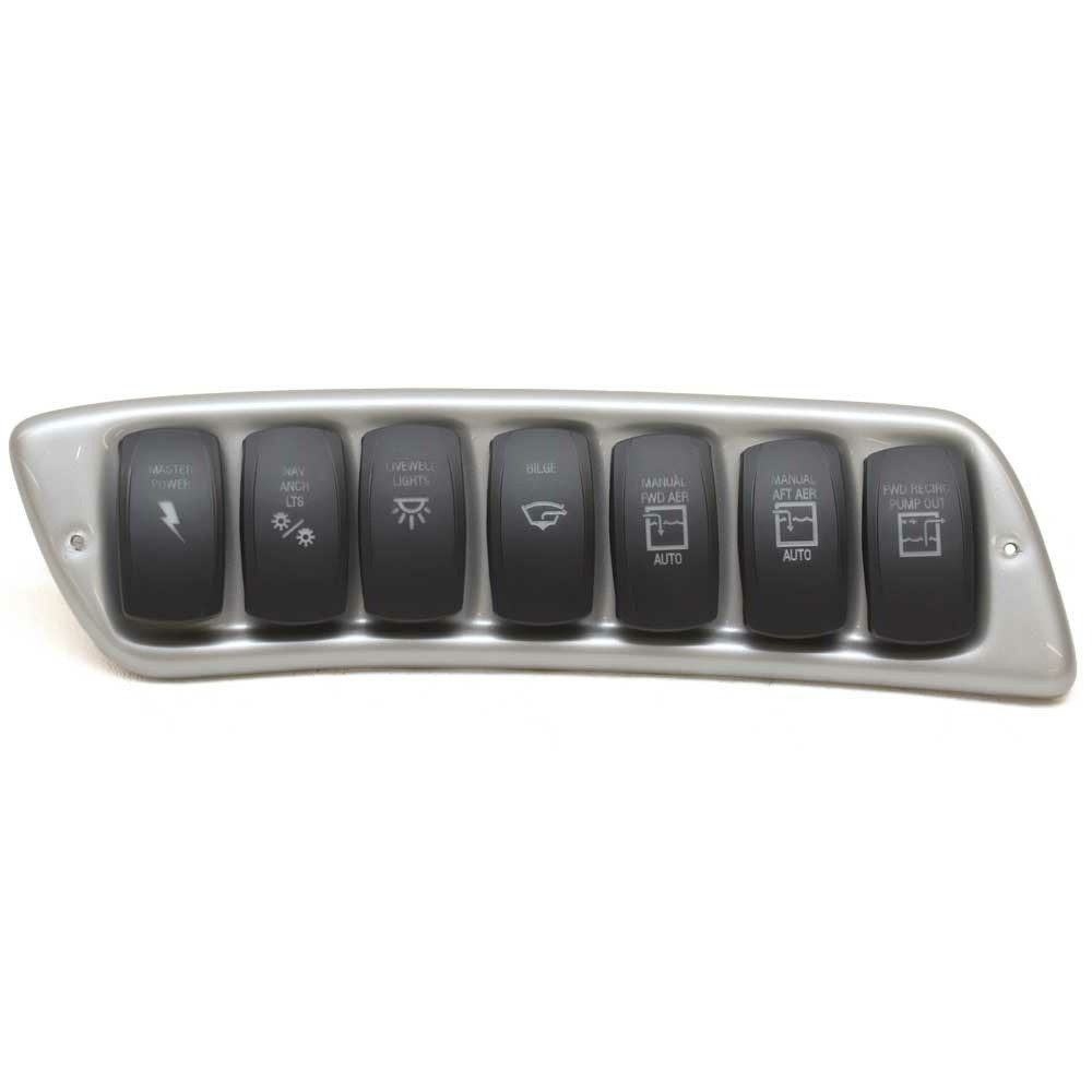 Tracker Boat Rocker Switch Panel | 7-Switch Metallic Silver