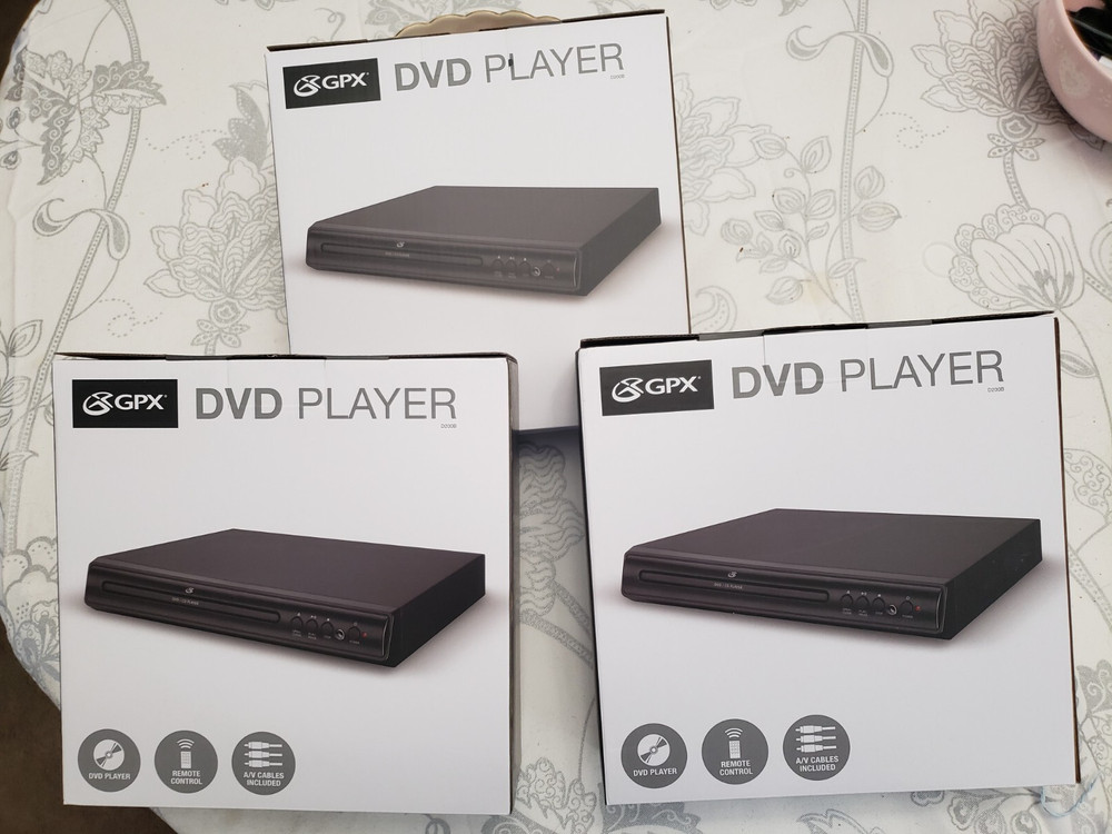 GPX D200B DVD Player Progressive Scan Remote Control &  A/V Cables Included NEW