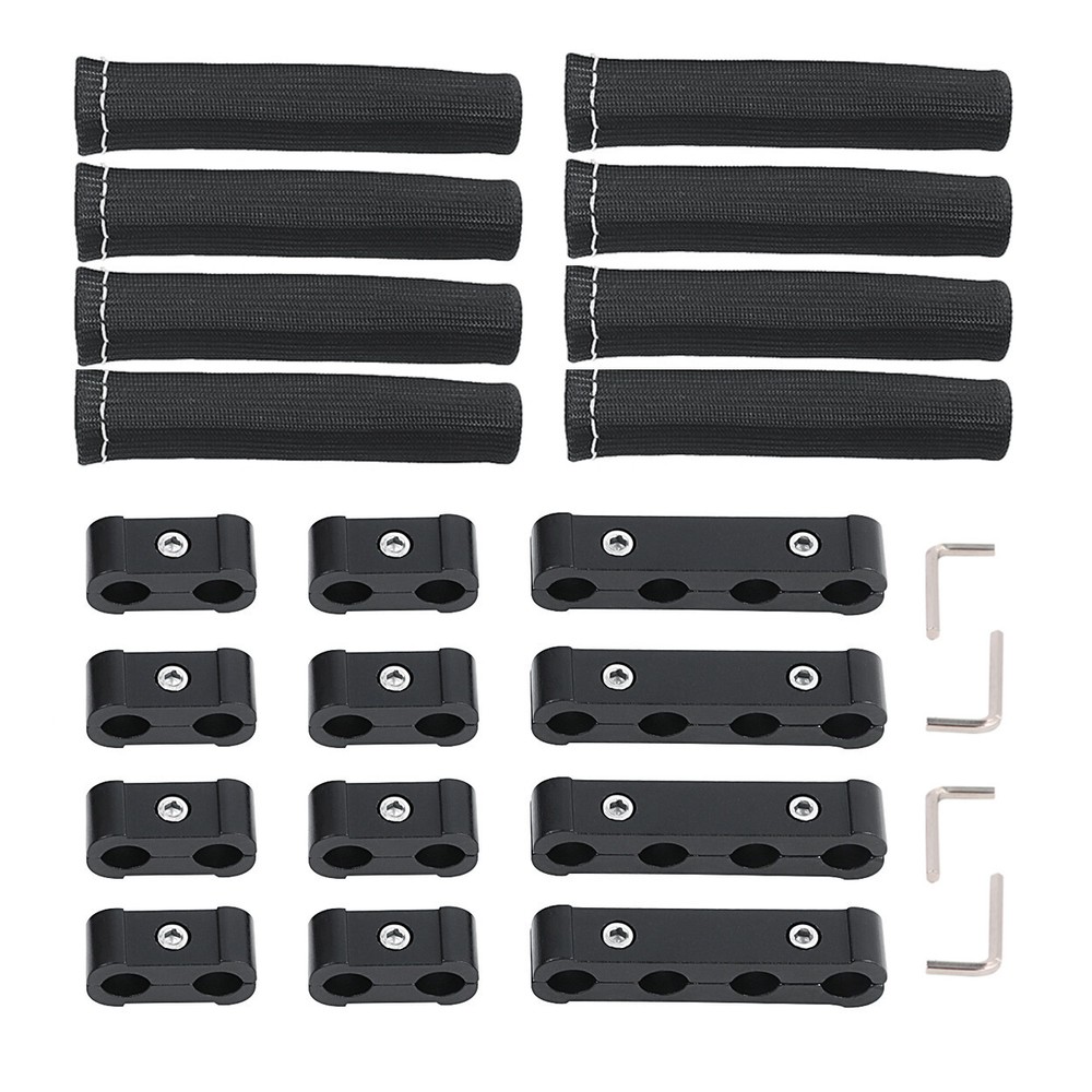 Spark Plug Heat Shield Protector Engine Spark Plug Wire Separator Black 20Pcs