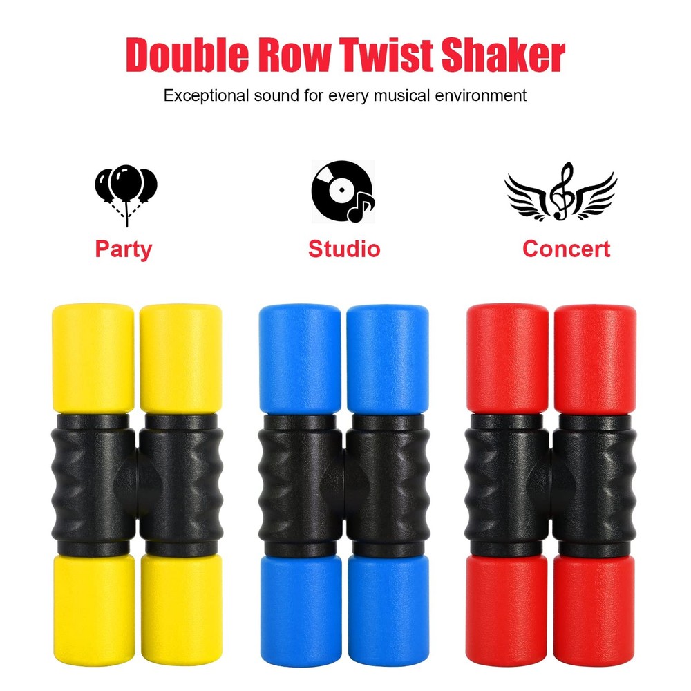 Twist Shaker 3PCS Double Row Shakers Percussion Instruments Set Medium Volume...