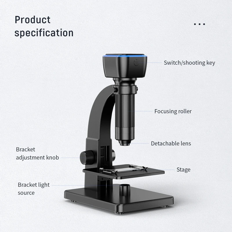 2000X Dual Lens WiFi Digital Microscope 10 LED Support Android IOS USB Computer