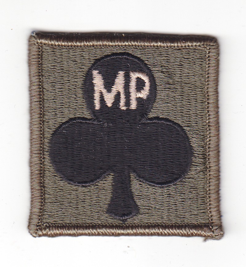 Army Patch:  MP Det, 327th ABN Infantry, Hat Patch - subdued, merrowed edge