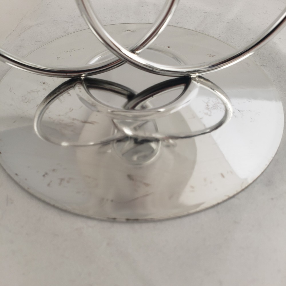 Two Ring Candle Holder 4" tall 4/75" in Diameter